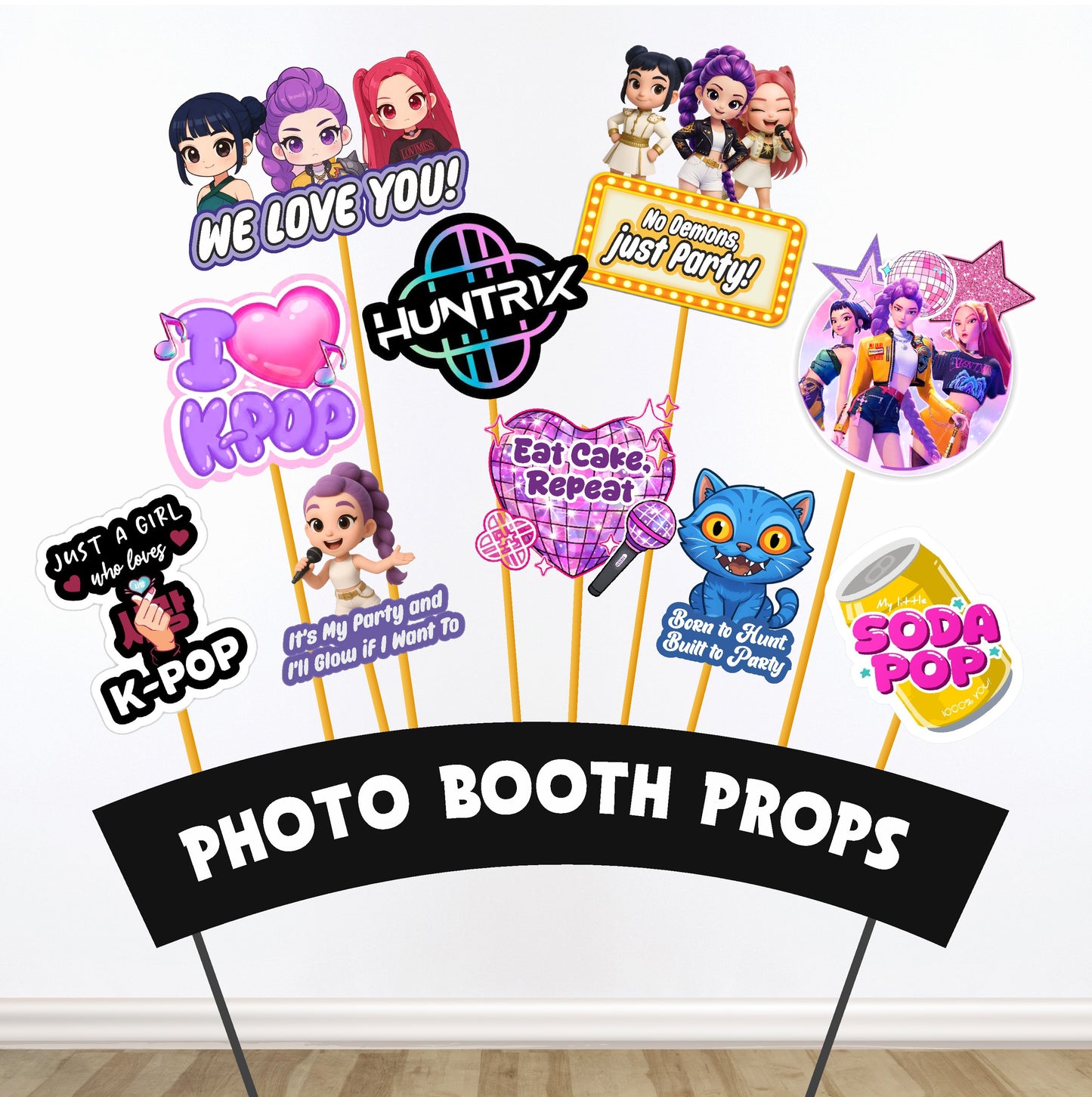 Kpop Demon Hunters Birthday Theme Props for birthday party