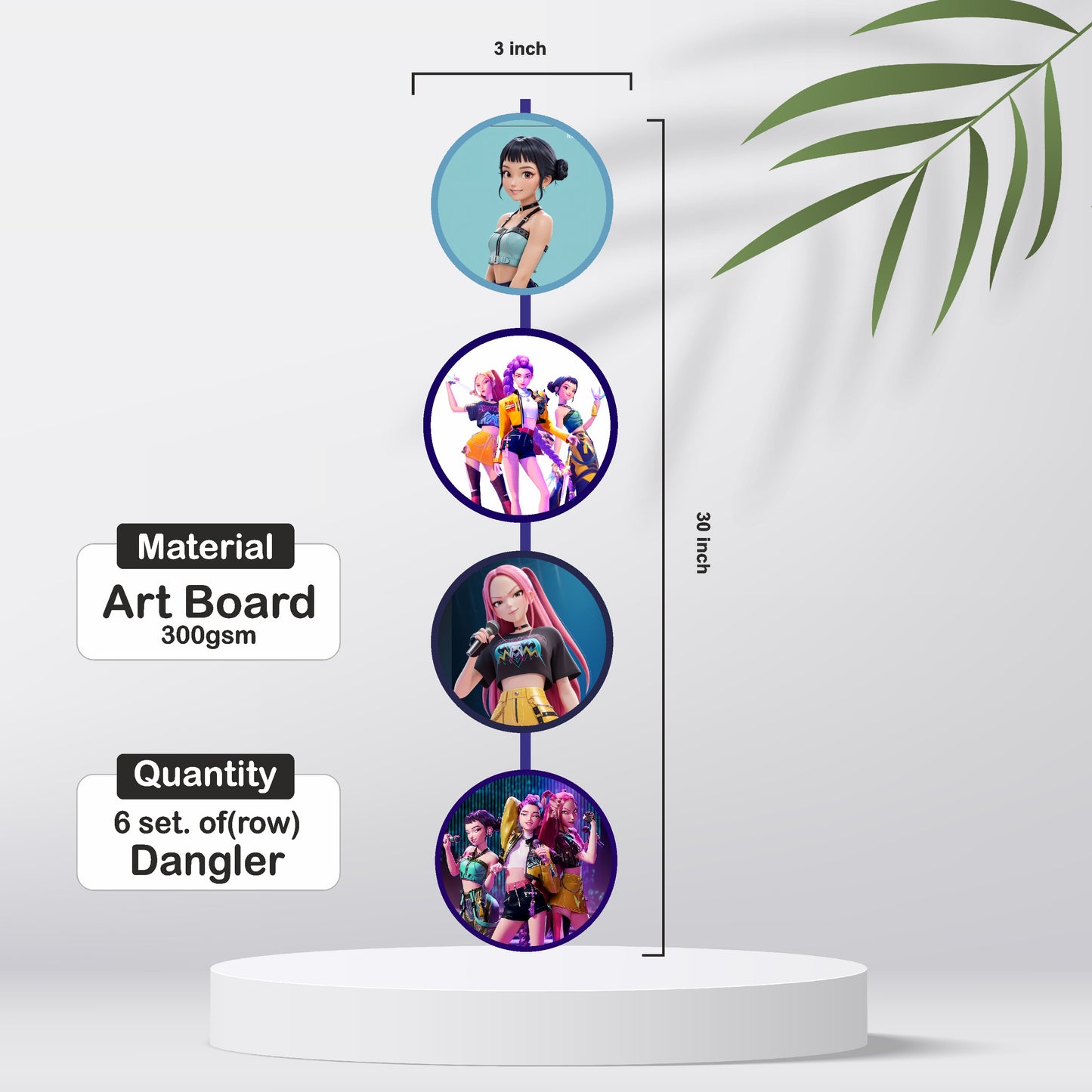 Kpop Demon Hunters Theme Round Danglers