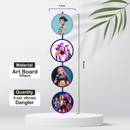 Kpop Demon Hunters Round Danglers – Set of 6 product details and option reference
