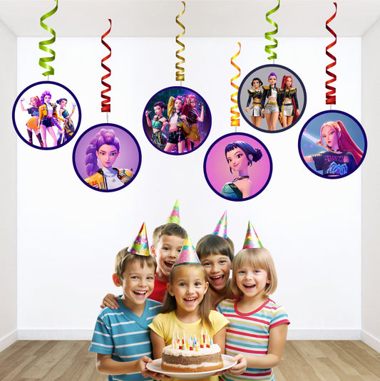 kpop demon hunters birthday theme swirls for birthday party