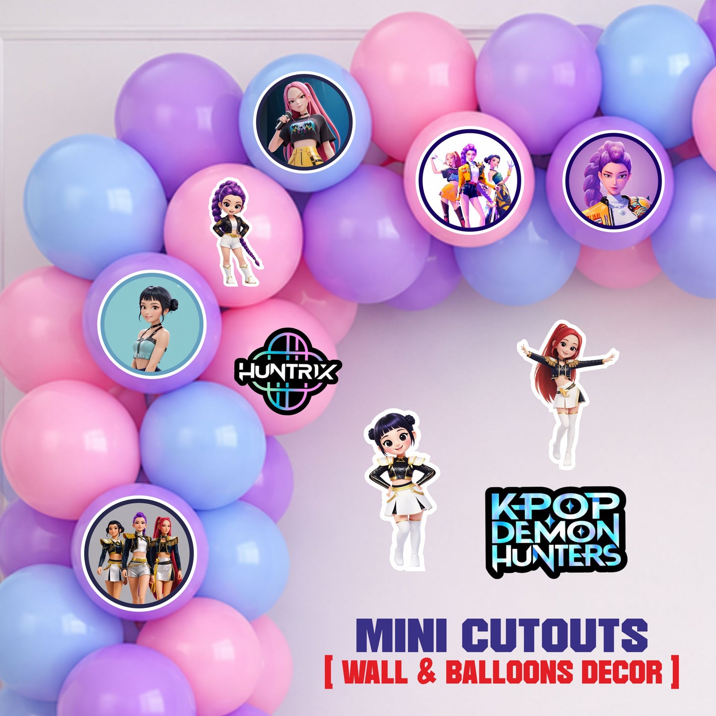 Kpop Demon Hunters Birthday Theme Character Mini Cutouts