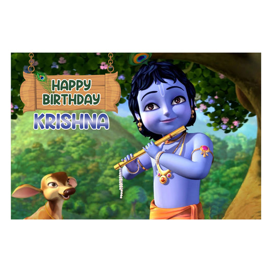 Little Krishna Theme Customized Backdrop