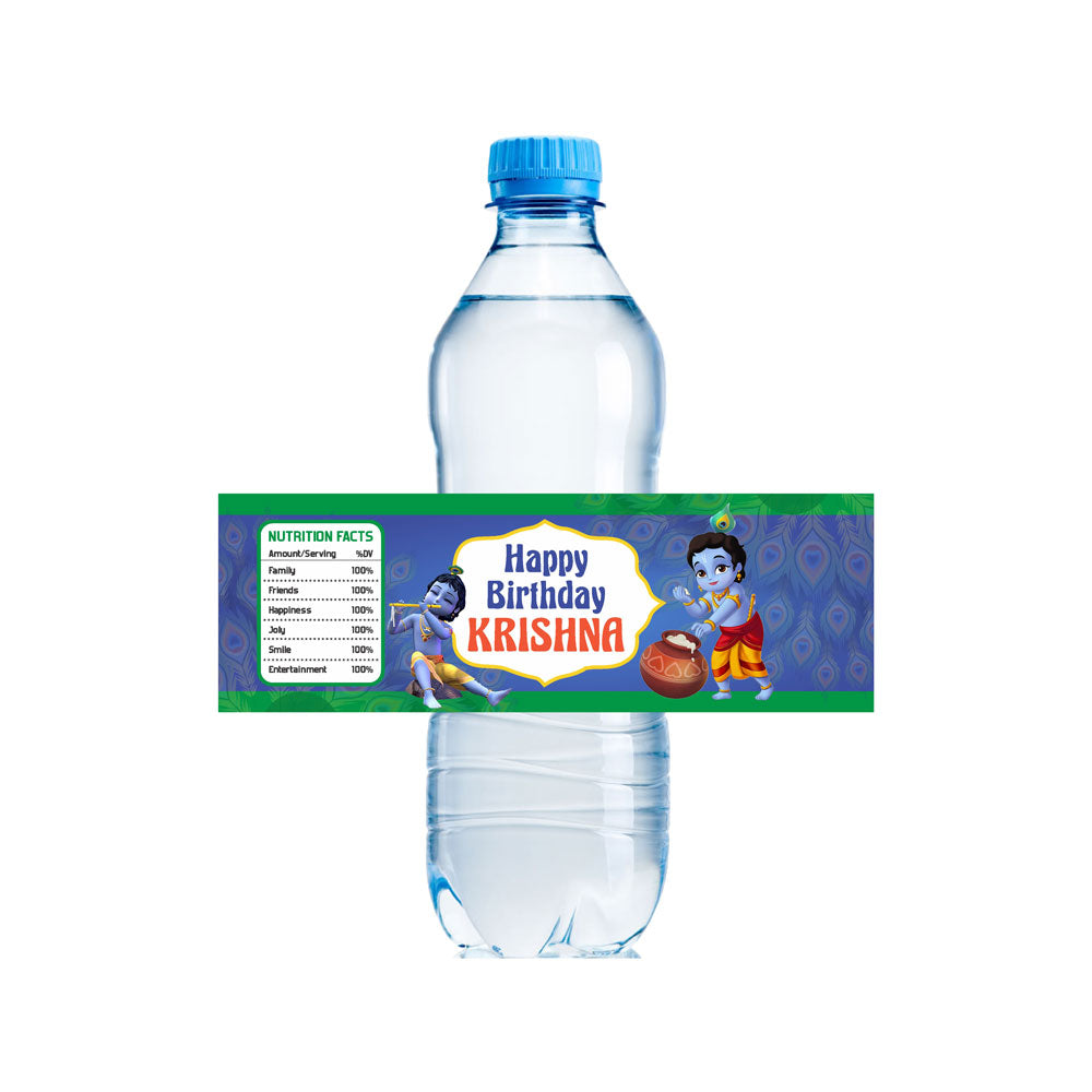 Little Krishna Theme Water Bottle Sticker