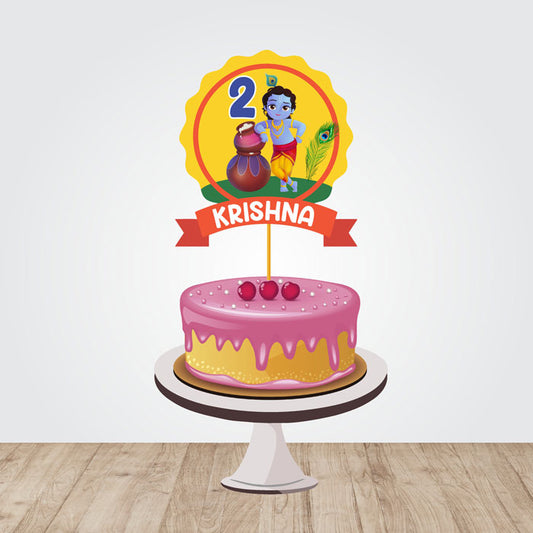 Little Krishna Theme Personalized Caketopper