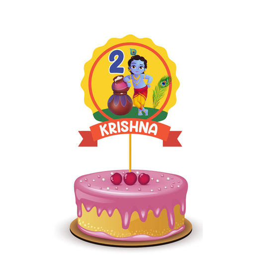 Little Krishna Theme Personalized Caketopper