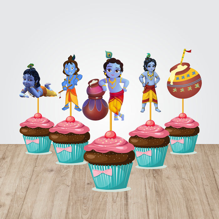 Little Krishna Theme Cupcake Topper