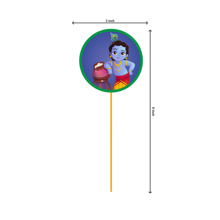 Little Krishna Theme Round Cupcake Topper