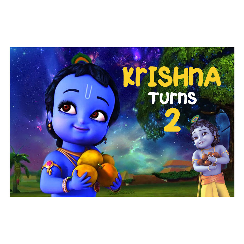 Little Krishna Theme Personalized Backdrop