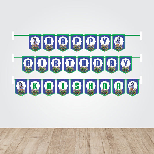 Little Krishna Theme Personalized Bunting