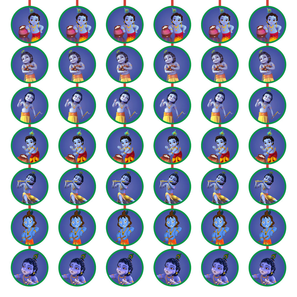 Little Krishna Theme Round Danglers