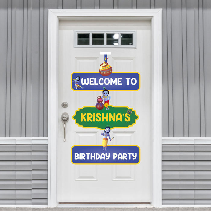 Little Krishna Theme Door Poster