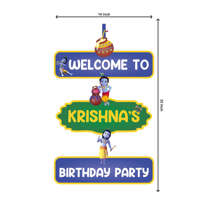 Little Krishna Theme Door Poster