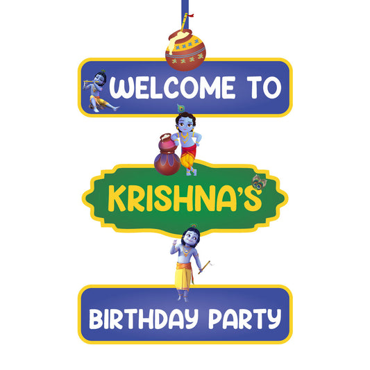 Little Krishna Theme Door Poster