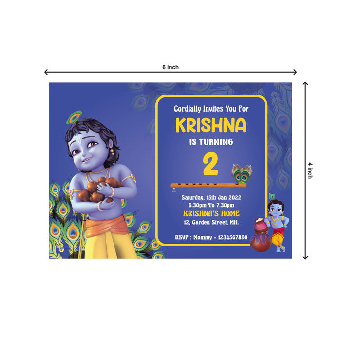 Little Krishna Theme Invite