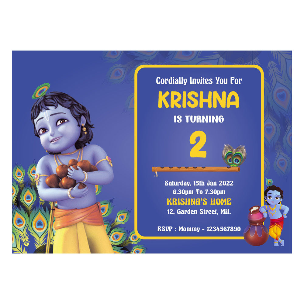 Little Krishna Theme Invite