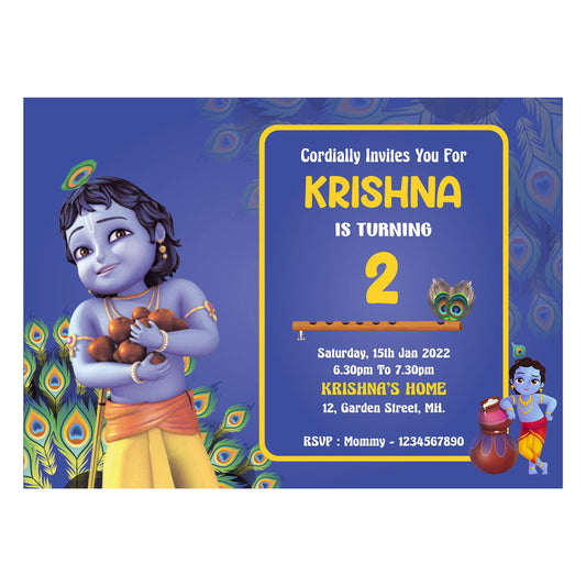 Little Krishna Theme Invite