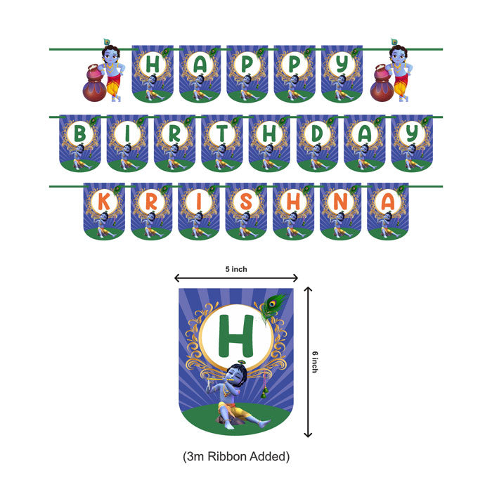 Little Krishna Theme Customized Bunting