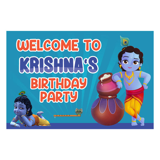 Little Krishna Theme Personalized Welcome Board
