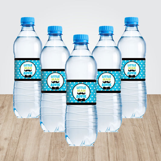 Little Man Theme Water Bottle Sticker