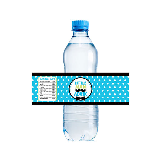 Little Man Theme Water Bottle Sticker