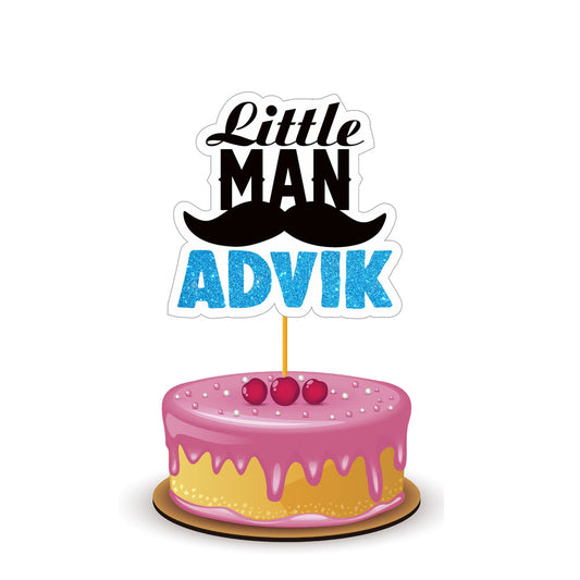 Little Man Theme Personalized Caketopper