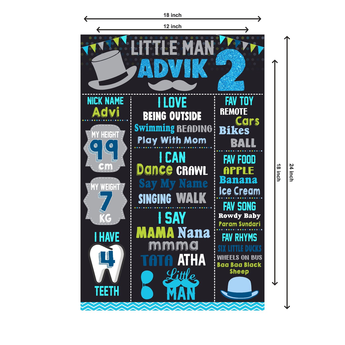 Little Man Theme Chalkboard