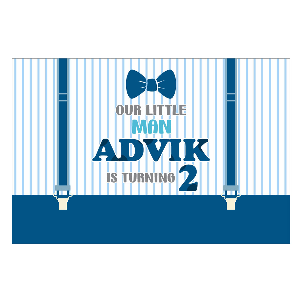 Little Man Theme Personalized Backdrop