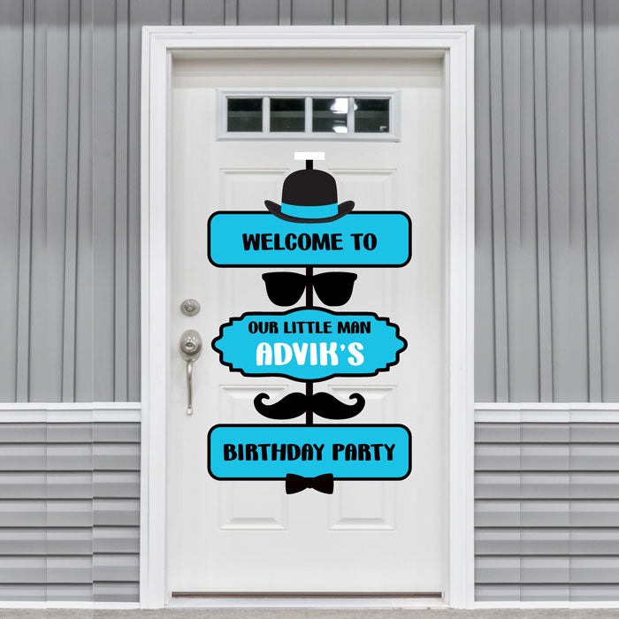 Little Man Theme Personalized Door Poster