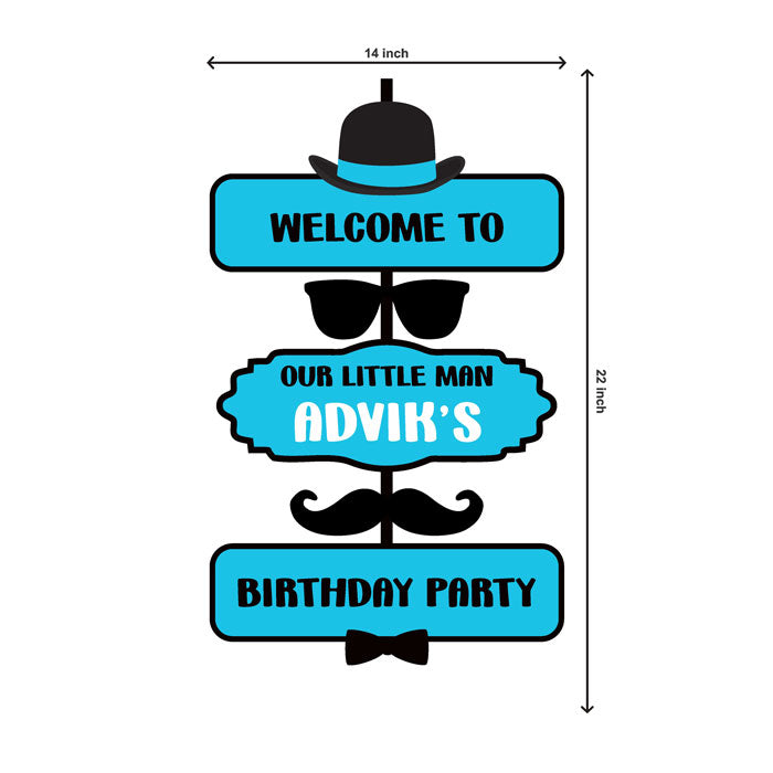 Little Man Theme Personalized Door Poster