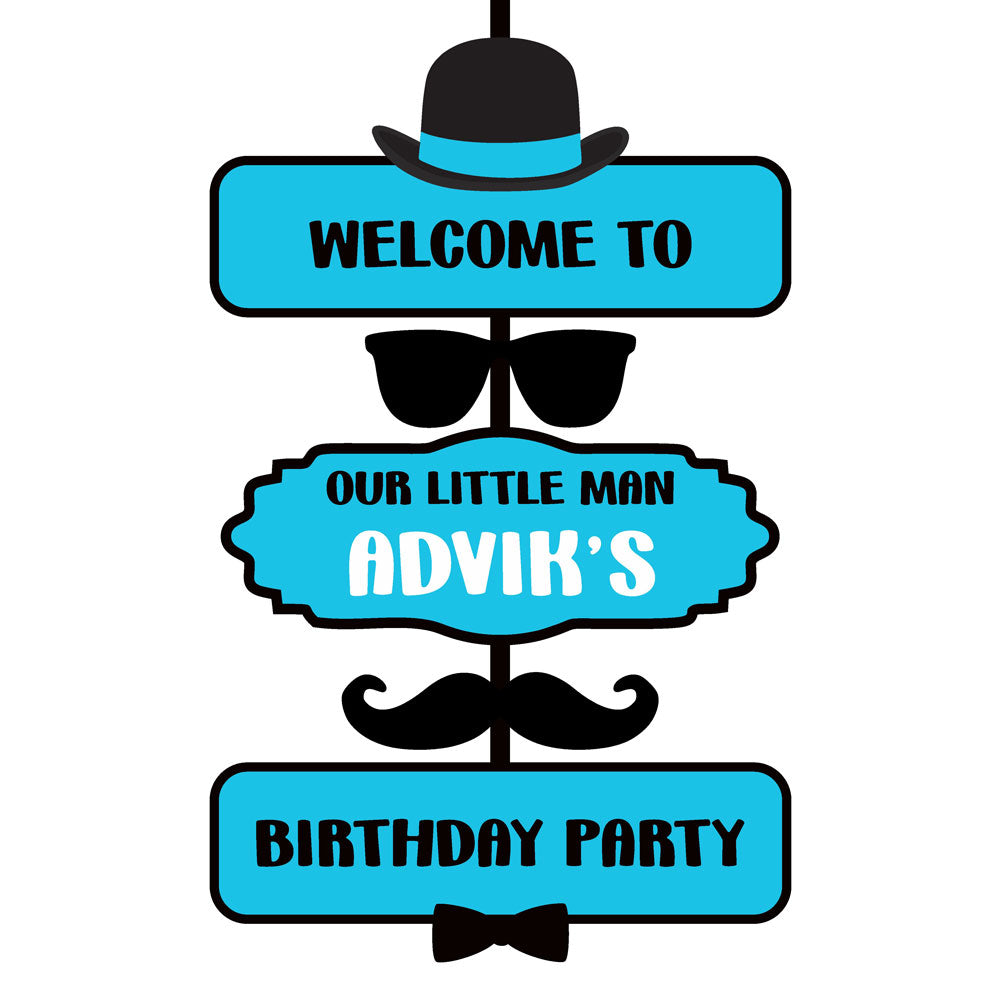 Little Man Theme Personalized Door Poster