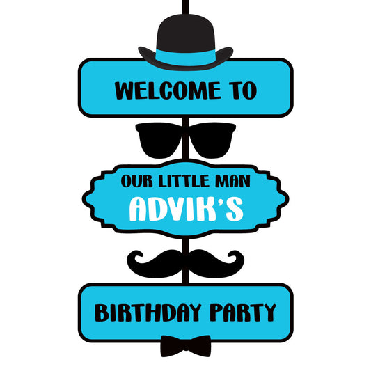 Little Man Theme Personalized Door Poster