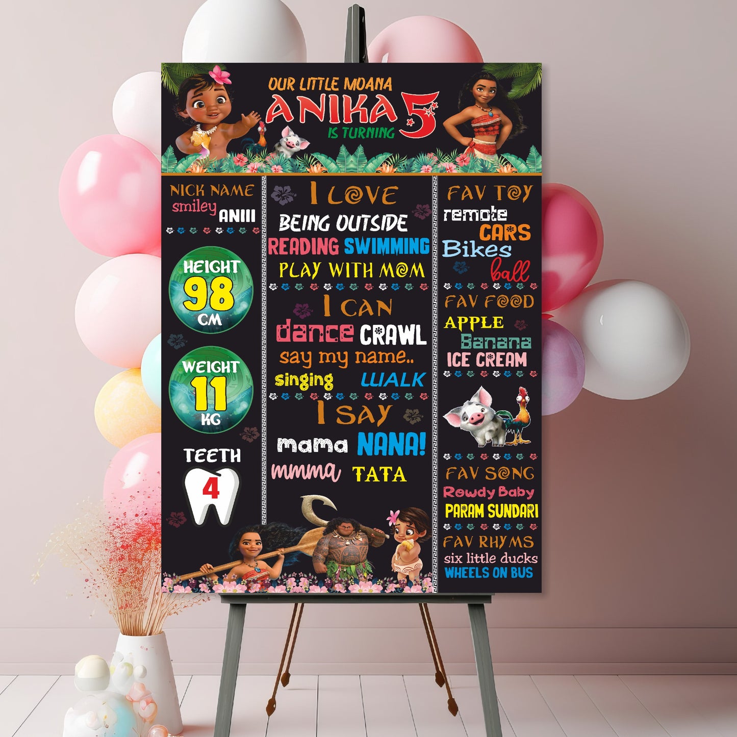 Moana Theme Chalkboard