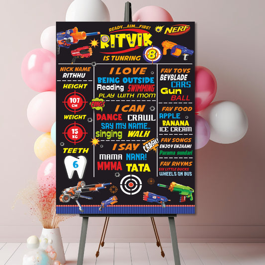 Nerf Gun Theme Chalkboard