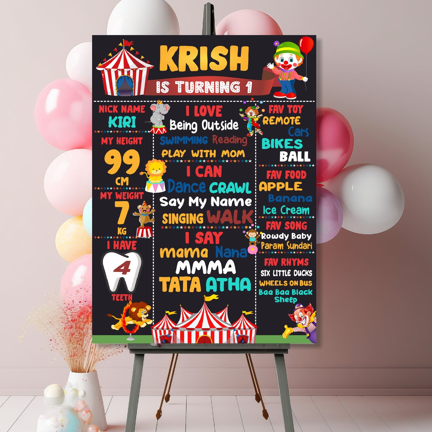 Carnival Theme Chalkboard
