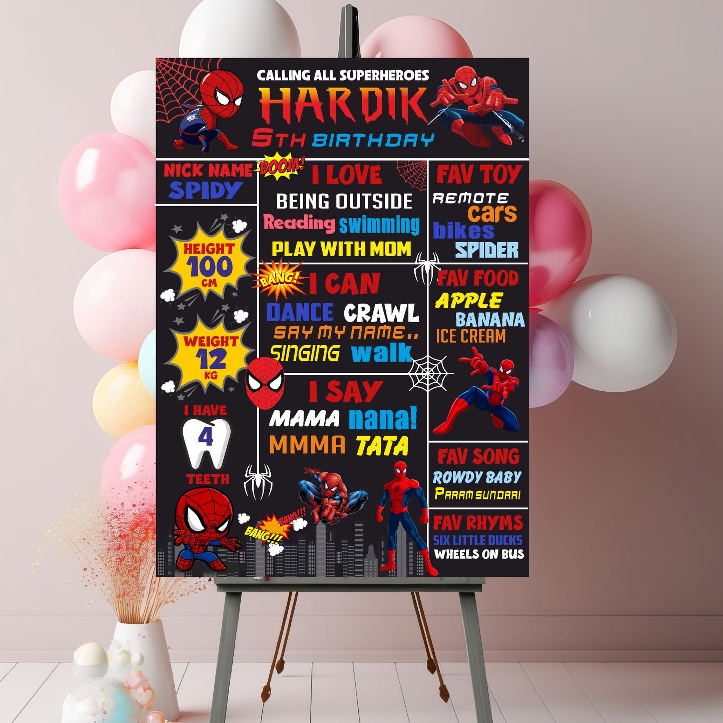 Spiderman Theme Chalkboard