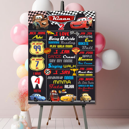 McQeen Car Theme Chalkboard