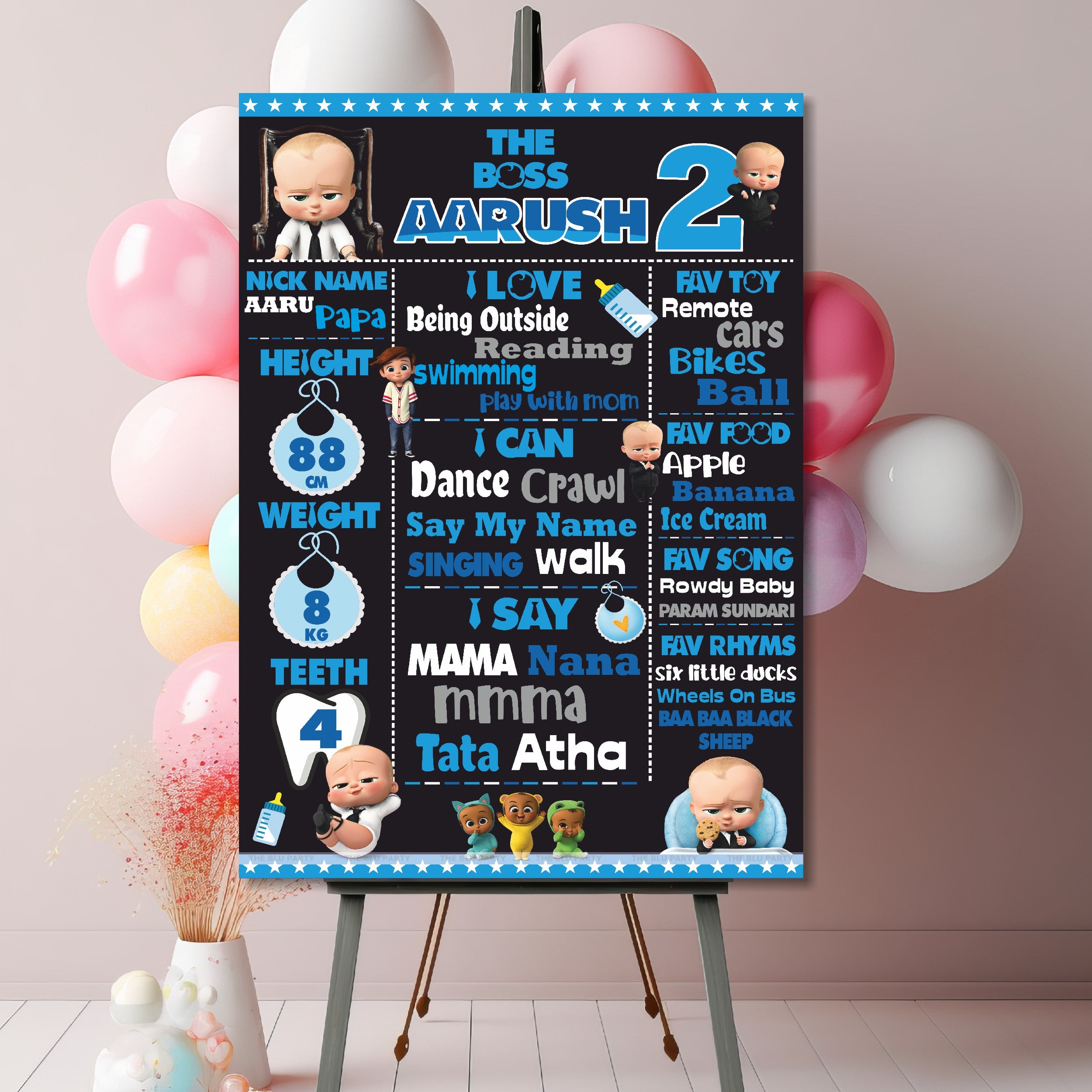 Boss Baby Theme Chalkboard – BluParty
