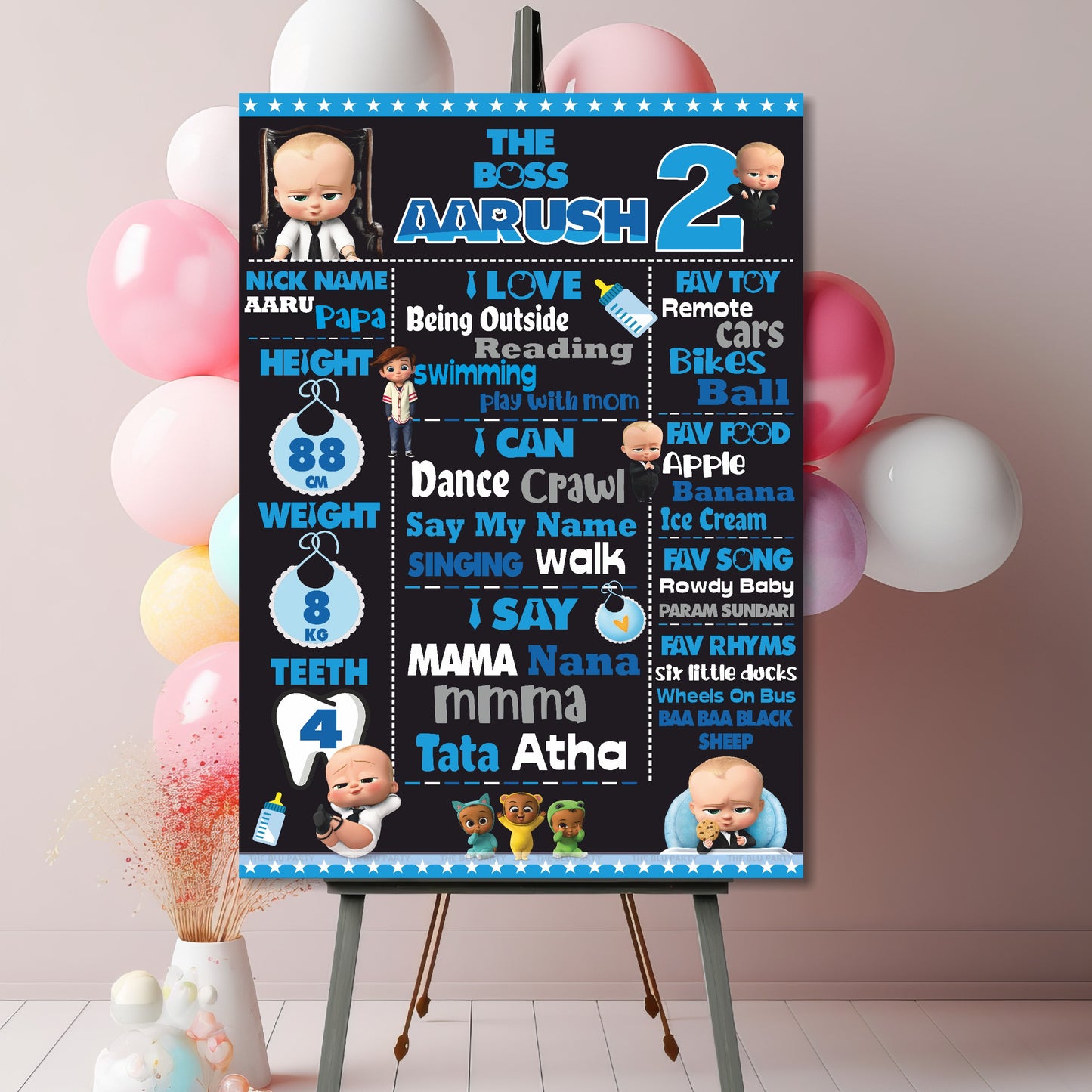 Boss Baby Theme Chalkboard
