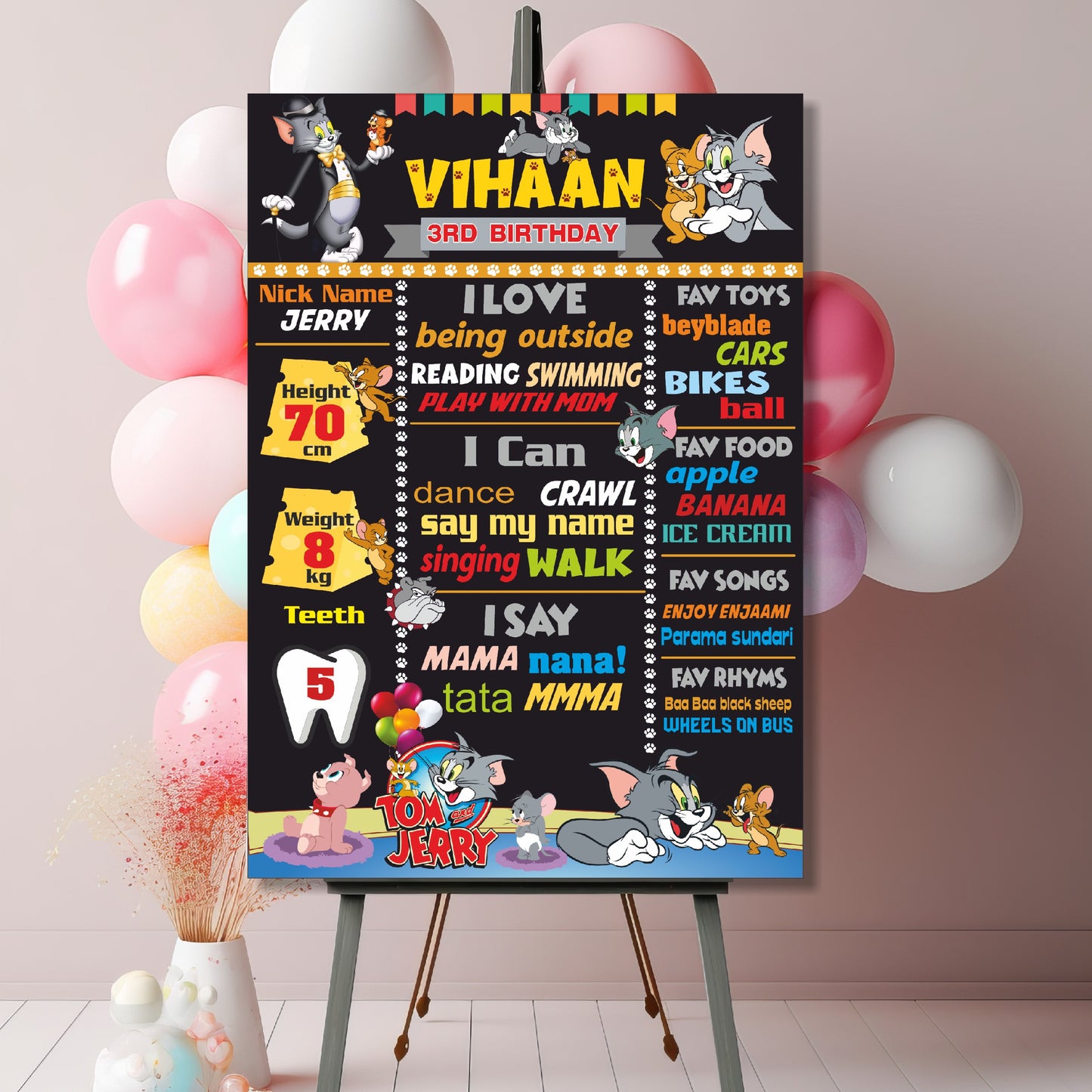 Tom & Jerry Theme Chalkboard