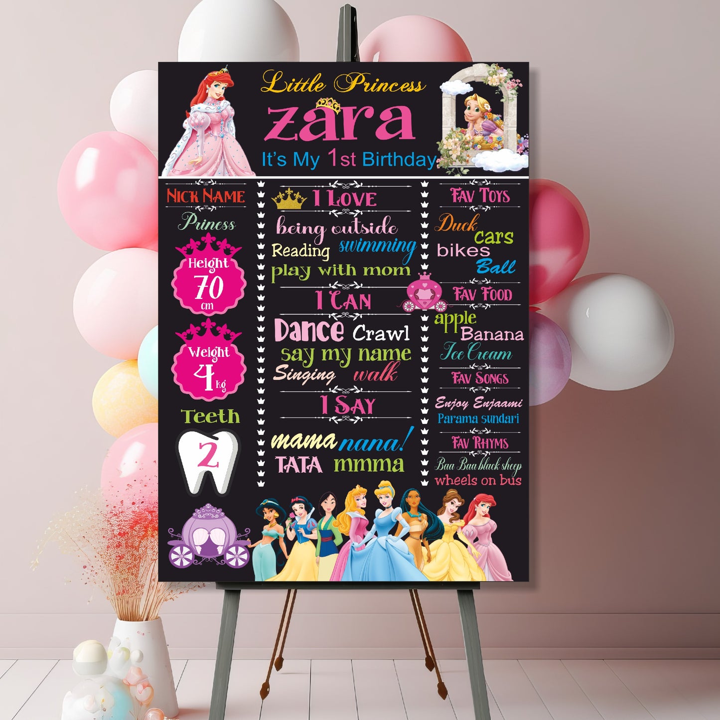 Princess Theme Chalkboard