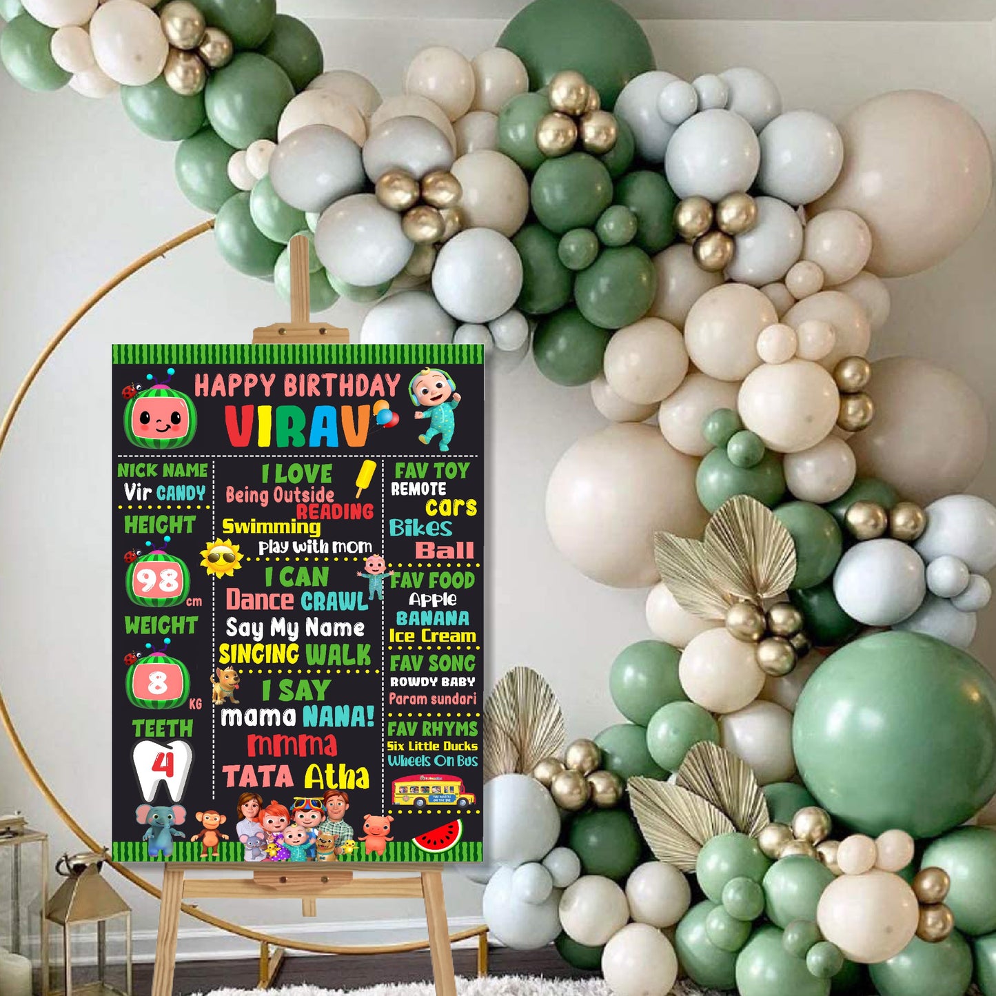 Cocomelon Theme Chalkboard