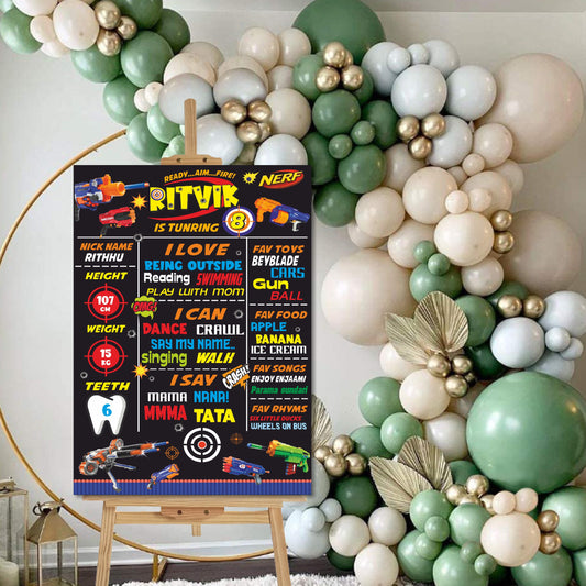 Nerf Gun Theme Chalkboard