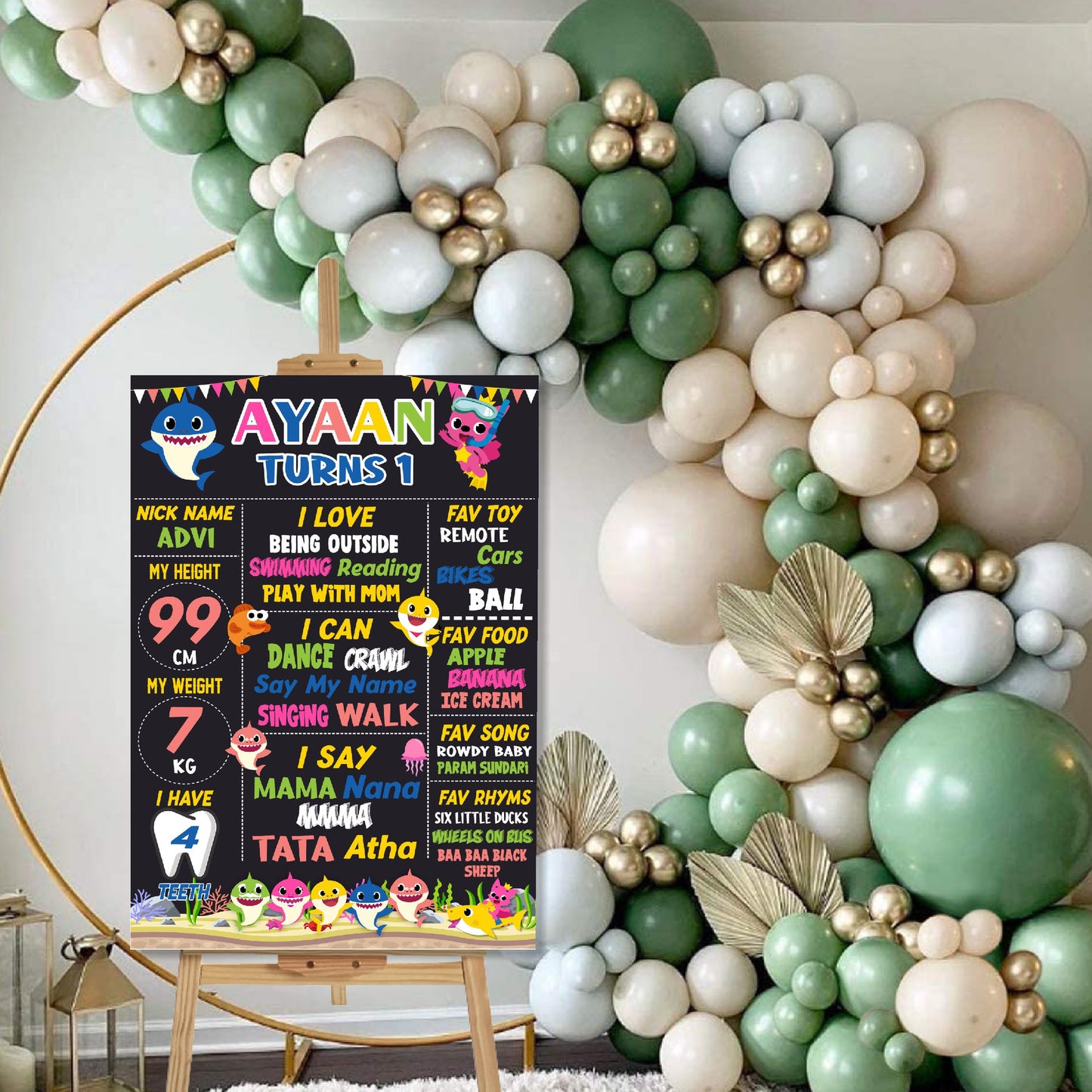 Baby Shark Theme Chalkboard