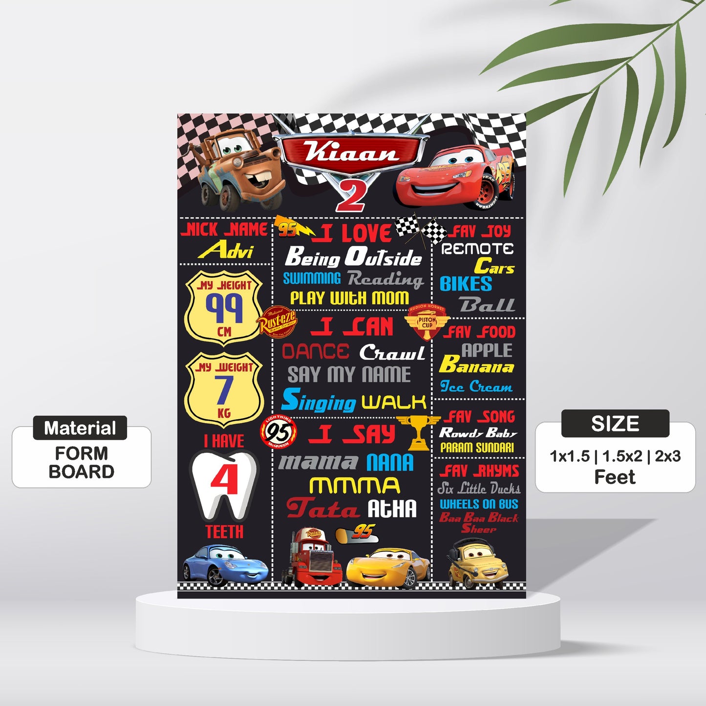 McQeen Car Theme Chalkboard