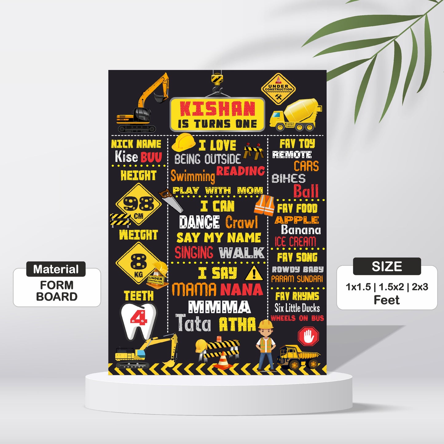 Construction Theme Chalkboard