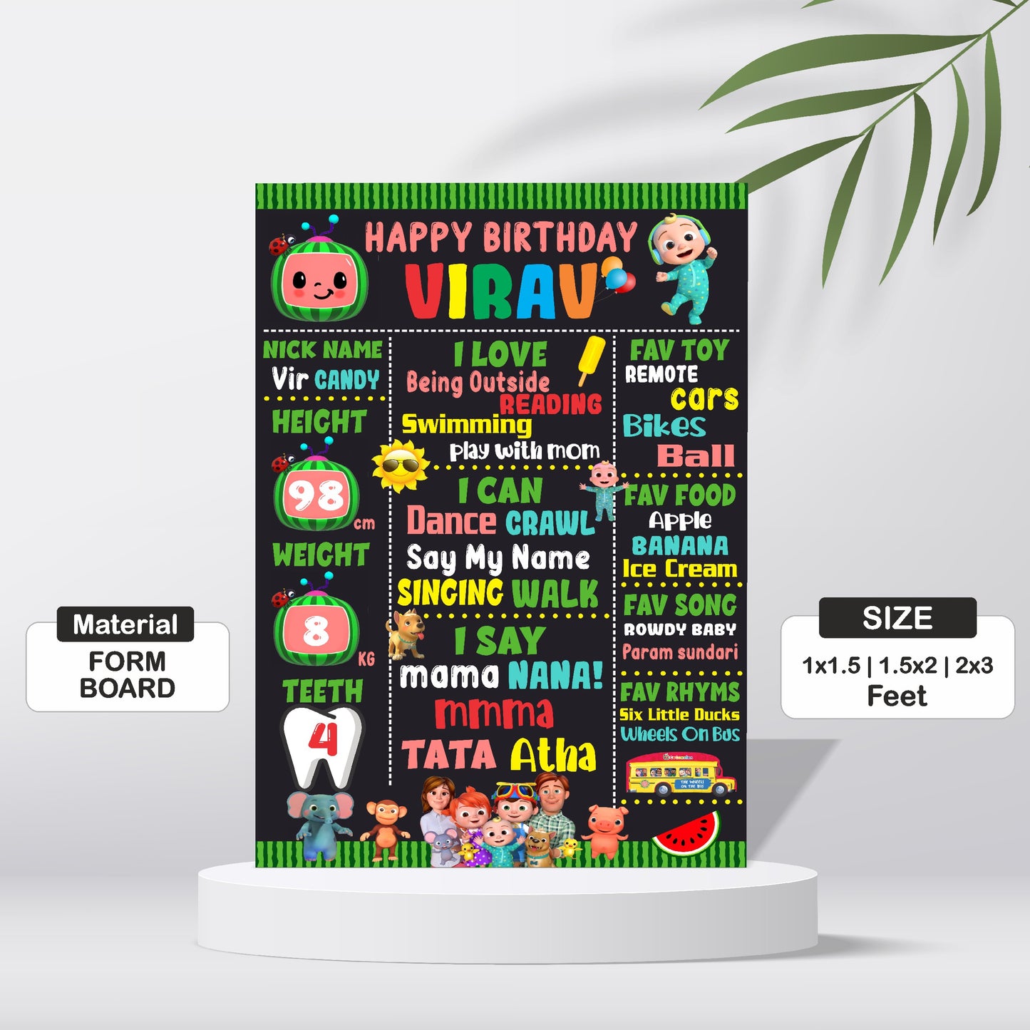 Cocomelon Theme Chalkboard