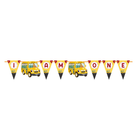 Wheels on the Bus Theme Age Bunting