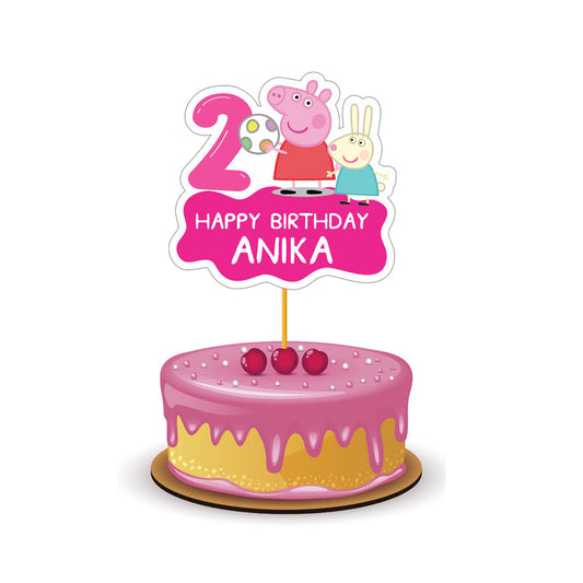 Peppa Pig Girl Theme Caketopper