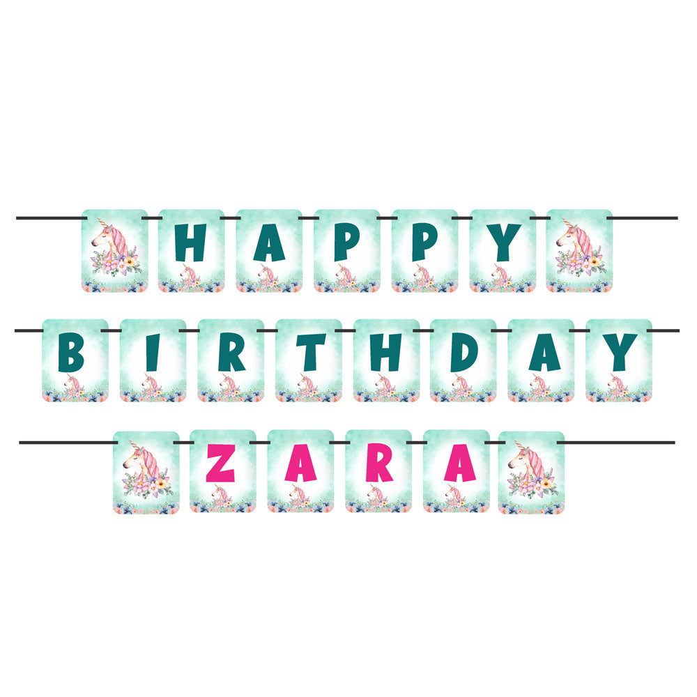 Unicorn Theme Customized Bunting
