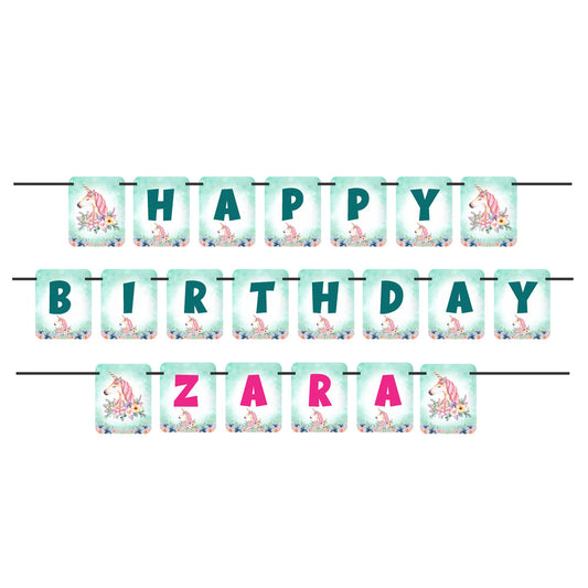 Unicorn Theme Customized Bunting